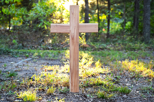 Handcrafted Cedar Wood Wall Cross: Christian Home Decor 30"x18"
