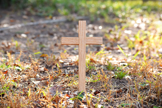 Handcrafted Oak Wood Wall Cross: Christian Home Decor 9"x5"