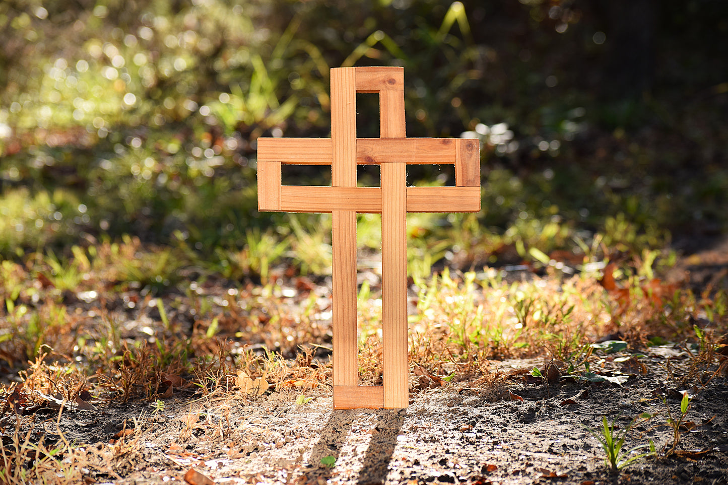 Handcrafted Cedar Wood Cross: Baptism Gift 14"x9"