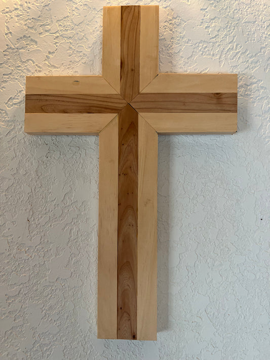 Handcrafted Pine and Cedar Wood Wall Cross